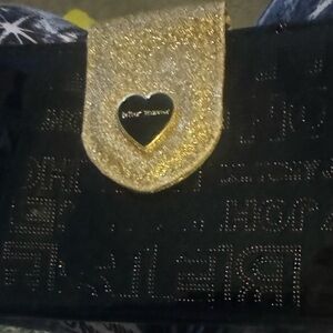 Betsey Johnson Black and Gold Clutch